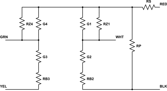 Wheatstone Bridge circuit diagram showing resistor configuration